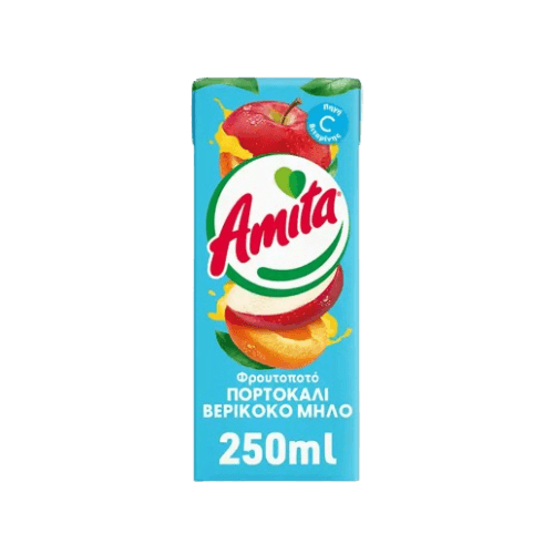 Amita πορτοκάλι, βερύκοκο, μήλο 250ml
