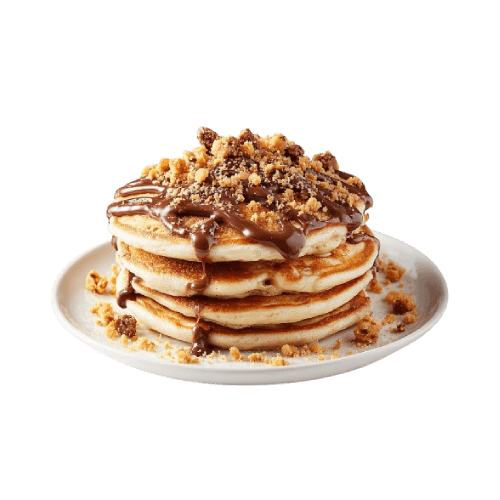 Pancakes σοκολάτα και τριμμένο μπισκότο