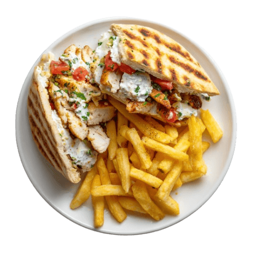 Pita club sandwich κοτόπουλο